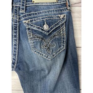 Rock Revival Women’s Blue Jamie Easy Boot Cut Denim Jeans Size 28